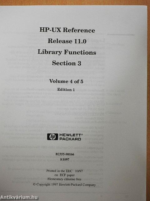 HP-UX Reference Release 11.0 4/5