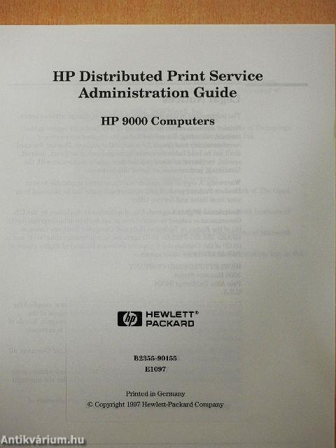 HP Distributed Print Service Administration Guide