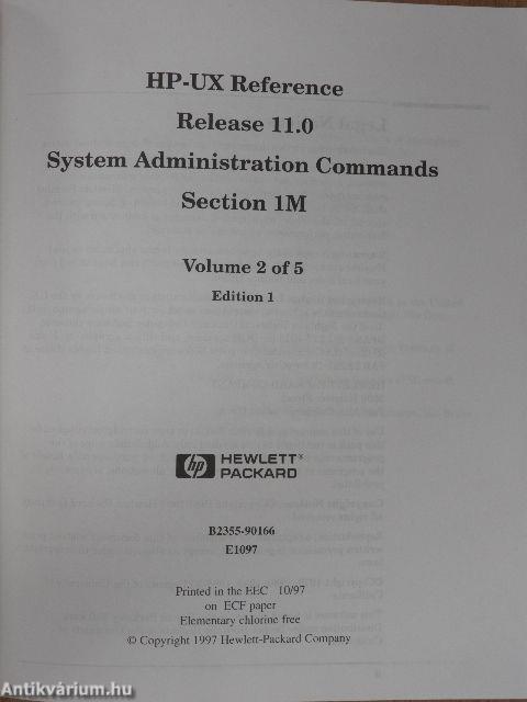 HP-UX Reference Release 11.0 2/5