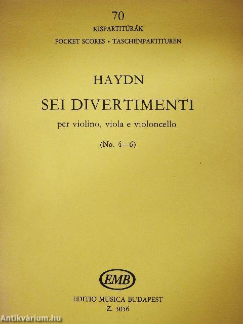 Sei Divertimenti per violino, viola e violoncello 4-6.
