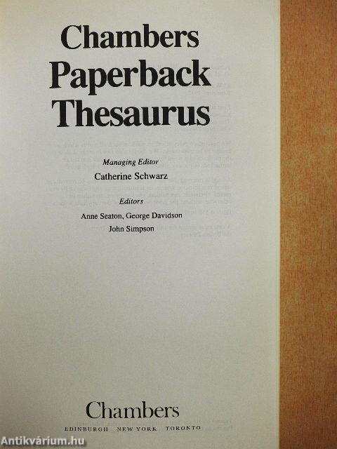 Chambers Paperback Thesaurus