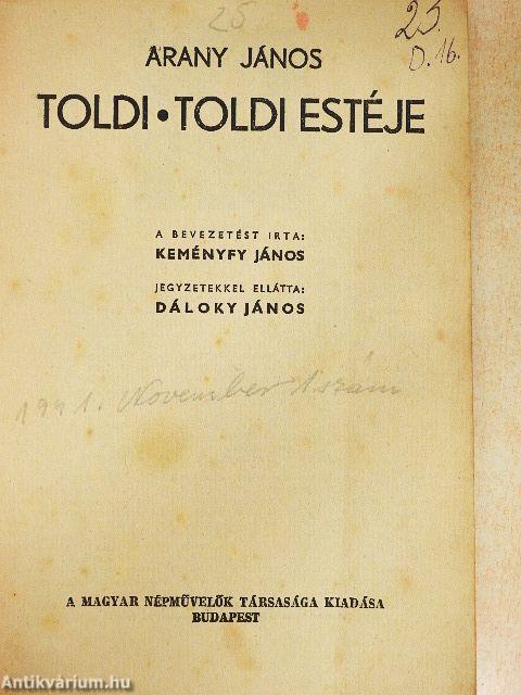 Toldi/Toldi estéje