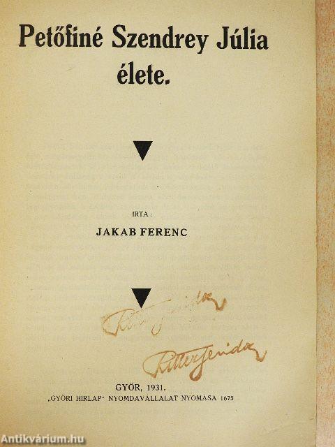 Petőfiné Szendrey Júlia élete