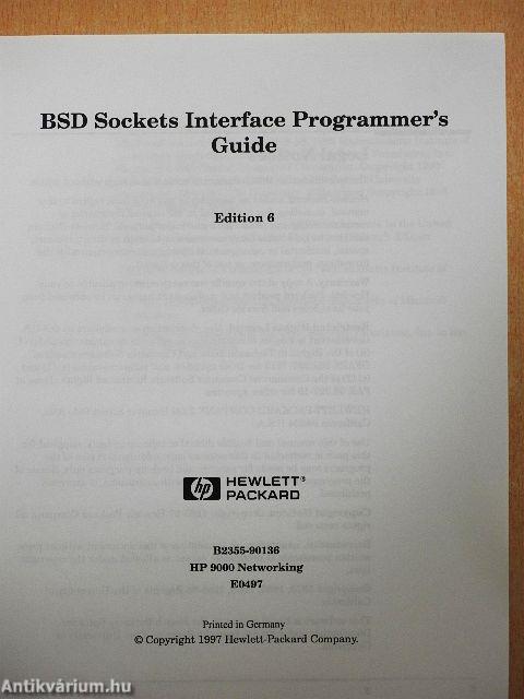 BSD Sockets Interface Programmer's Guide