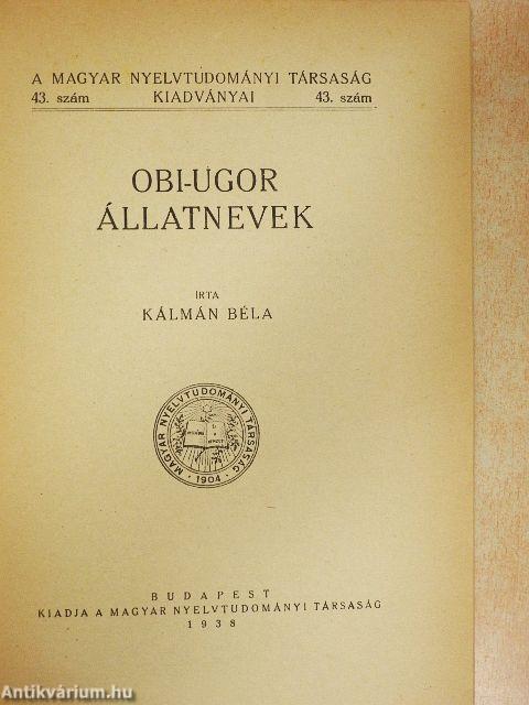 Obi-ugor állatnevek