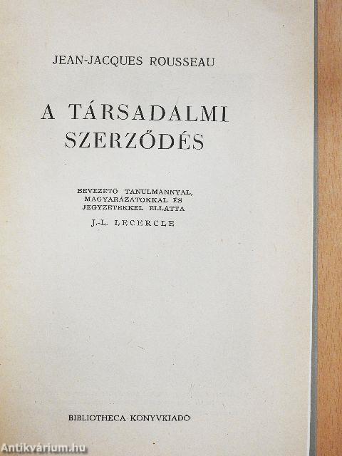 A társadalmi szerződés