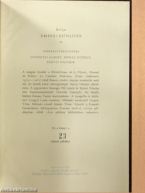 Emberi színjáték V.