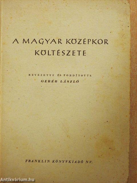 A magyar középkor költészete