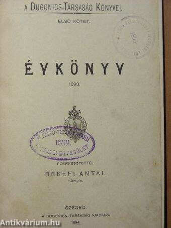 Évkönyv 1893.