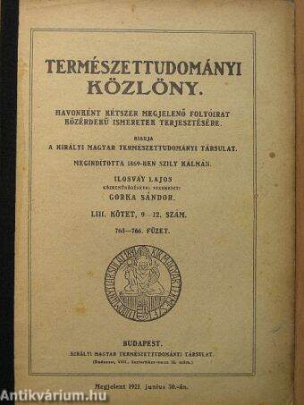 Természettudományi Közlöny 1921. május 1.-junius 15.