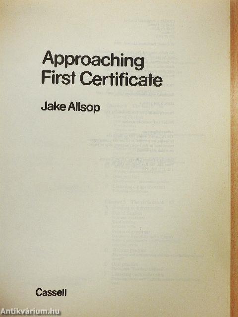 Approaching First Certificate