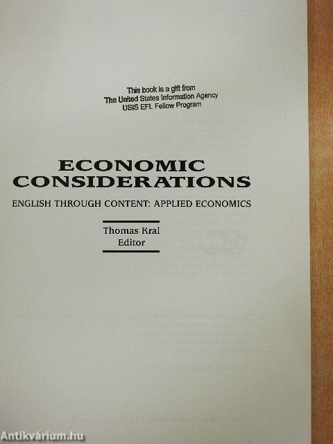 Economic Considerations