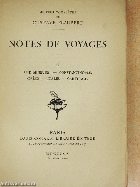 Notes de Voyages II.