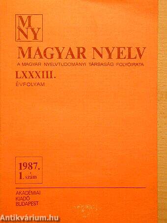 Magyar Nyelv 1978/1.