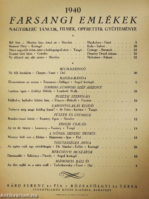 Farsangi emlékek 1940
