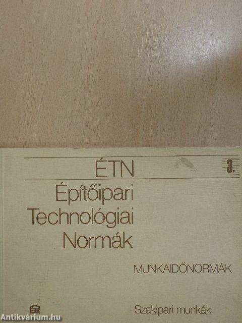 Építőipari technológiai normák 3.