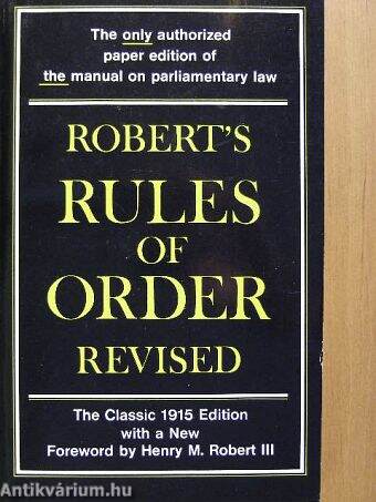 Robert's Rules of Order Revised