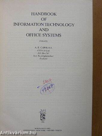 Handbook of Information Technology and Office Systems