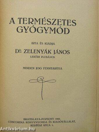 A természetes gyógymód