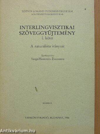 Interlingvisztikai szöveggyűjtemény I.