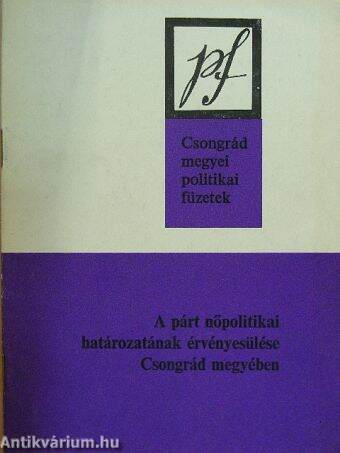 Csongrád megyei politikai füzetek 1977