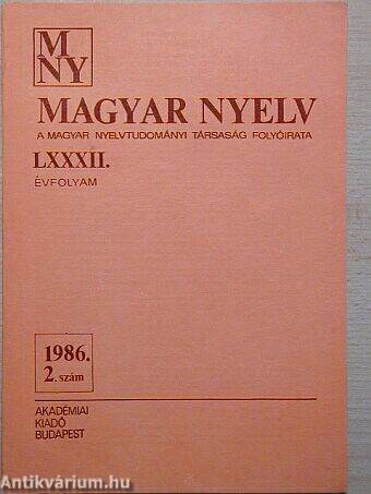 Magyar Nyelv 1986/2.