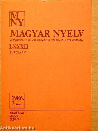 Magyar Nyelv 1986/3.