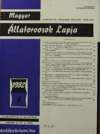 Magyar Állatorvosok Lapja 1982. május