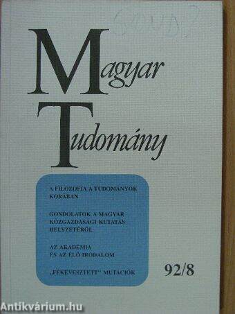 Magyar Tudomány 1992. augusztus