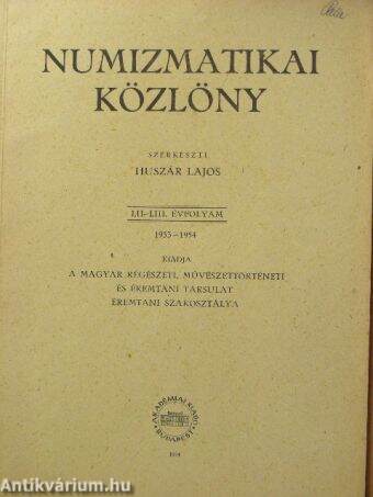 Numizmatikai közlöny 1953-1954.