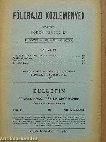 Földrajzi Közlemények 1923. VIII-X. füzet