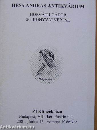 Hess András Antikvárium - Horváth Gábor 20. könyvárverése