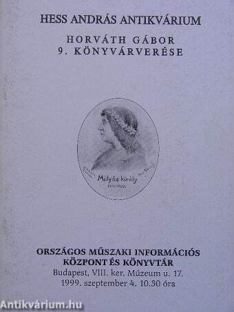 Hess András Antikvárium - Horváth Gábor 9. könyvárverése
