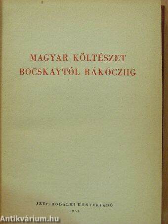 Magyar költészet Bocskaytól Rákócziig