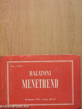 Balatoni menetrend 1961. május 28-tól