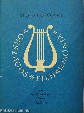 Országos Filharmónia Műsorfüzet 1986/9.