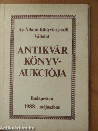 Az Állami Könyvterjesztő Vállalat antikvár könyvaukciója Budapesten 1988 májusában