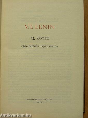 V. I. Lenin összes művei 42.