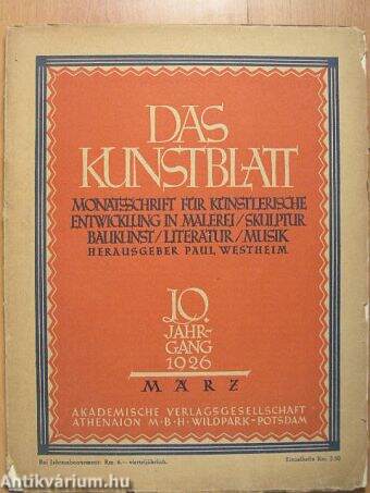 Das Kunstblatt Marz 1926