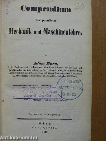 Compendium der populären Mechanik und Maschinenlehre