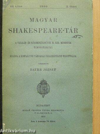 Magyar Shakespeare-tár 1910. III/2.