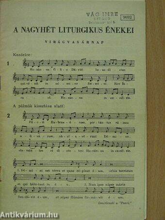 A Nagyhét liturgikus énekei