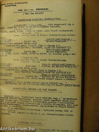 A Magyar Királyi Államvasutak Hivatalos Lapja 1928. január-december/Magyar Királyi Államvasutak Igazgatósága Körrendeletei 1928. január-december