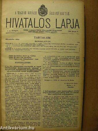 A Magyar Királyi Államvasutak Hivatalos Lapja 1924. január-december/Magyar Királyi Államvasutak Igazgatósága Körrendeletei 1924. január-november