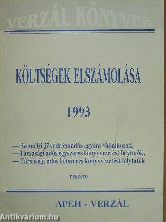 Költségek elszámolása 1993