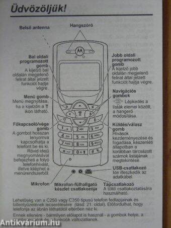 MOTOROLA C350 használati utasítás