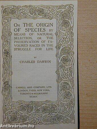 On the Origin of Species by means of natural selection