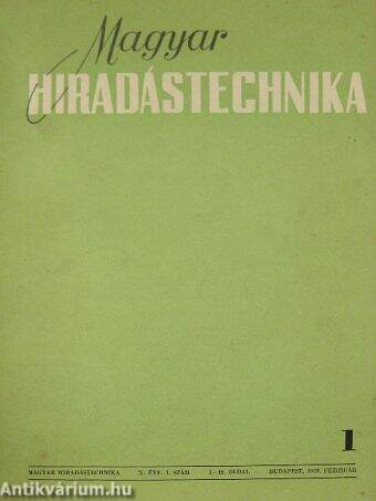 Magyar Híradástechnika 1959-1960. (nem teljes évfolyam)