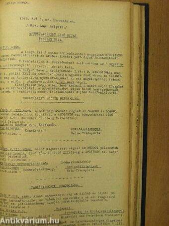 A Magyar Királyi Államvasutak Hivatalos Lapja 1926. január-december/Magyar Királyi Államvasutak Igazgatóságának körrendeletei 1926.