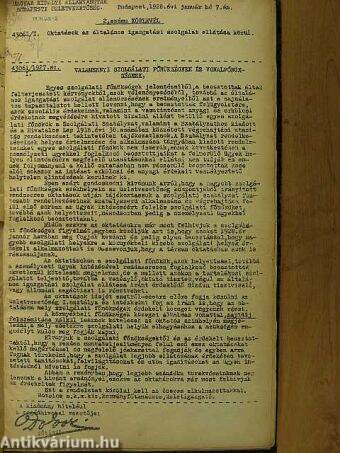 Magyar Királyi Államvasutak Budapesti Üzletvezetőségének körlevelei 1928. január-december